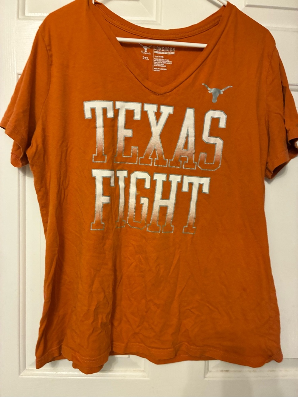 University of Texas Orange V-Neck Tee - Texas Fight